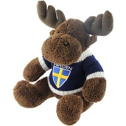 Cuddly toy, Sitting moose with jumper 21cm