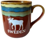 Mugg Stengods Sverige Älg Röd
