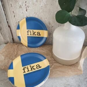 Glasunderlägg kant, Make time FIKA, svensk flagga