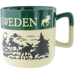 Mugg älg Sweden, tvåton mörkgrön