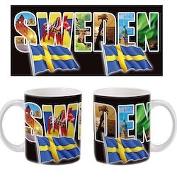 Mugg: Sverige motiv, 9,5x8cm
