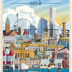 Magnet Göteborg 400 år. 5.5 x 8 cm