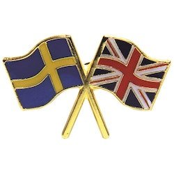 Pin vänskap Svensk flagga och Brittisk flagga