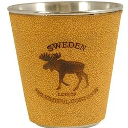 Shotsglas älg, metall och läder