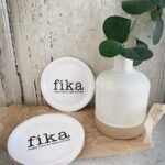 Glasunderlägg kant, Make time Fika, vit, 10 cm