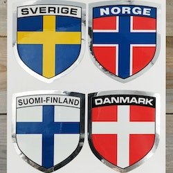 Dekal 4st Nordiska Länders flagga