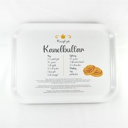Bricka Kanelbullar med recept, 27x20 cm