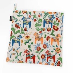 Potholder, Leksand Dala horse/kurbits , beige