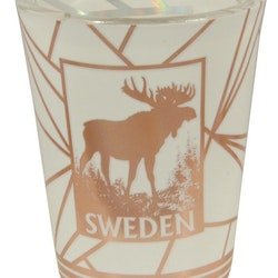 Shotglas Sweden Älg vit, koppar
