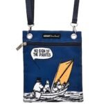 Axelväska: Moomin vid havet, marinblå, 17x21 cm