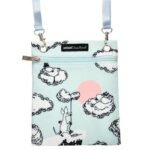 Axelväska: Moomin uppe i molnen, turkos, 17x21 cm