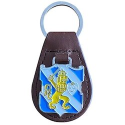 Nyckelring; Göteborgs vapen Läder/metall.