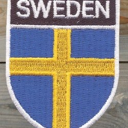 Broderat tygmärke Sverige Sköld Flagga