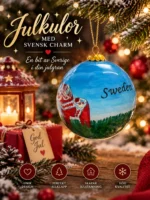 Julkula med svensk dalahäst och Sverige-motiv