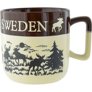 Mugg Älg Sweden, tvåton brun 30 cl