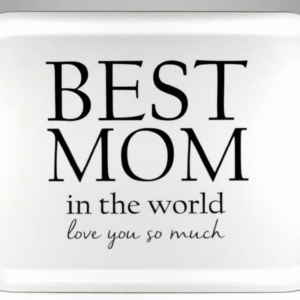 Bricka 27x20 cm, Best Mom, vit-svart text