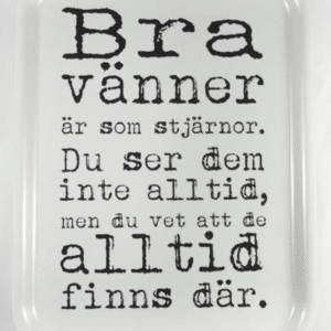 Tray 27x20 cm, Good friends, white-black text