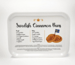 Bricka 27x20 cm, Swedish Cinnamon Buns, vit/svart