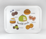 Tray 27x20 cm, Swedish Sweets, white/colour print