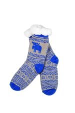 COZY SOCKS ÄLG BLÅ ONE SIZE