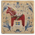 Dalahäst - Glasunderlägg 10x10cm