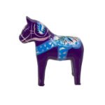 Dalahäst Poly handmålad lila 5,4 cm