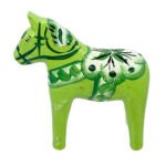 Dalahäst Poly handmålad ljusgrön 10 cm