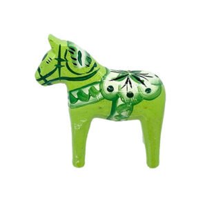 Dalahäst Poly handmålad ljusgrön 5,4 cm