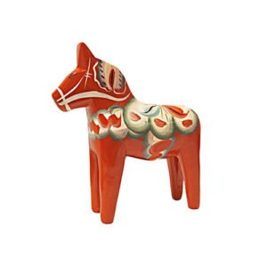 Dalahäst Poly handmålad röd 5,4 cm