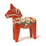 Dalahäst Poly handmålad röd 8,5 cm