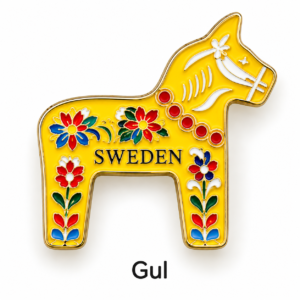 Dalahäst i metall – Gul