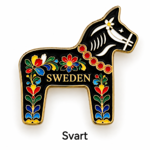 Dalahäst i metall – Svart