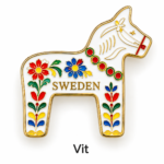 Dalahäst i metall – Vit