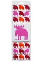 GLASUNDERLÄGG ÄLG 6-PACK RÖD