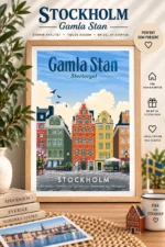 Stadsmotiv från Gamla stan i svensk stadsmiljö.