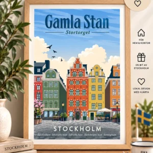 Stadsmotiv från Gamla stan i svensk stadsmiljö.