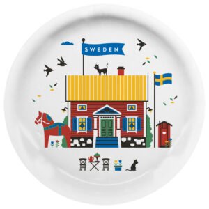 Glasunderlägg 11cm Röda huset