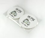 Glasunderlägg , Home is-Husbil, vit-pastell