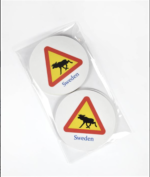 Glasunderlägg 1 stk, Moose sign, vit/svart