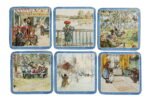 Glasunderlägg Carl Larsson 6 olika motiv