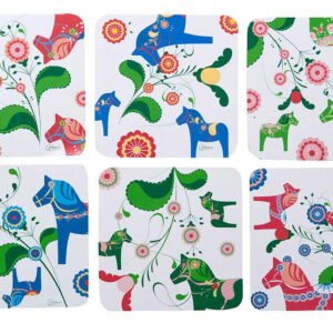 Glasunderlägg Dalahästar CT