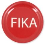 Glasunderlägg FIKA röd