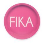 Glasunderlägg FIKA rosa