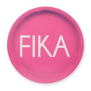 Glasunderlägg FIKA rosa