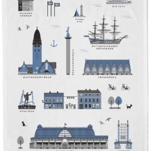 Kökshandduk Göteborg i blått