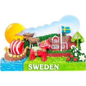 Magnet 3D-figur collage, Sweden 70 mm