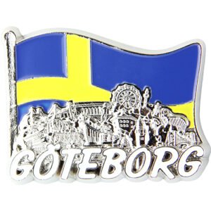 Magnet Flagga Göteborg silhuett 55 mm