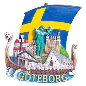 Magnet Göteborg, flagga, skepp 65 mm