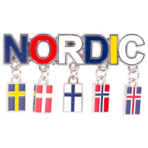 Magnet, Nordic, m. flaggor 75 mm
