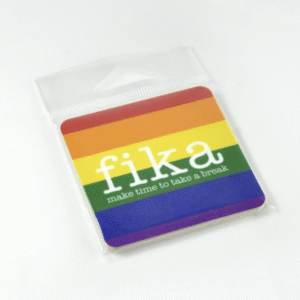 Magneter, Fika Pride, vit/regnbågsfärg